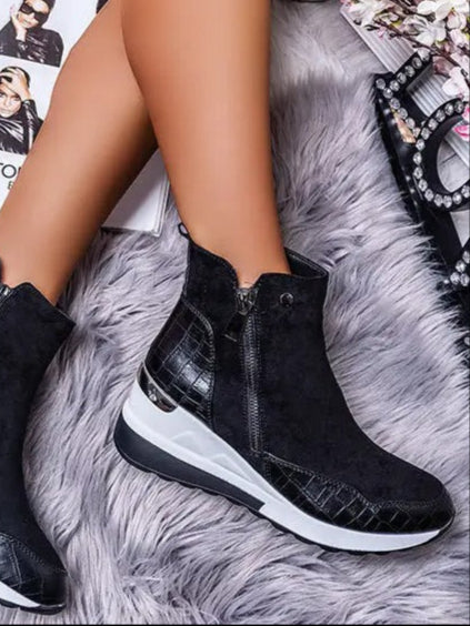 Women’s Ankle Boots | Wedge Sneakers with Zip & Platform Sole