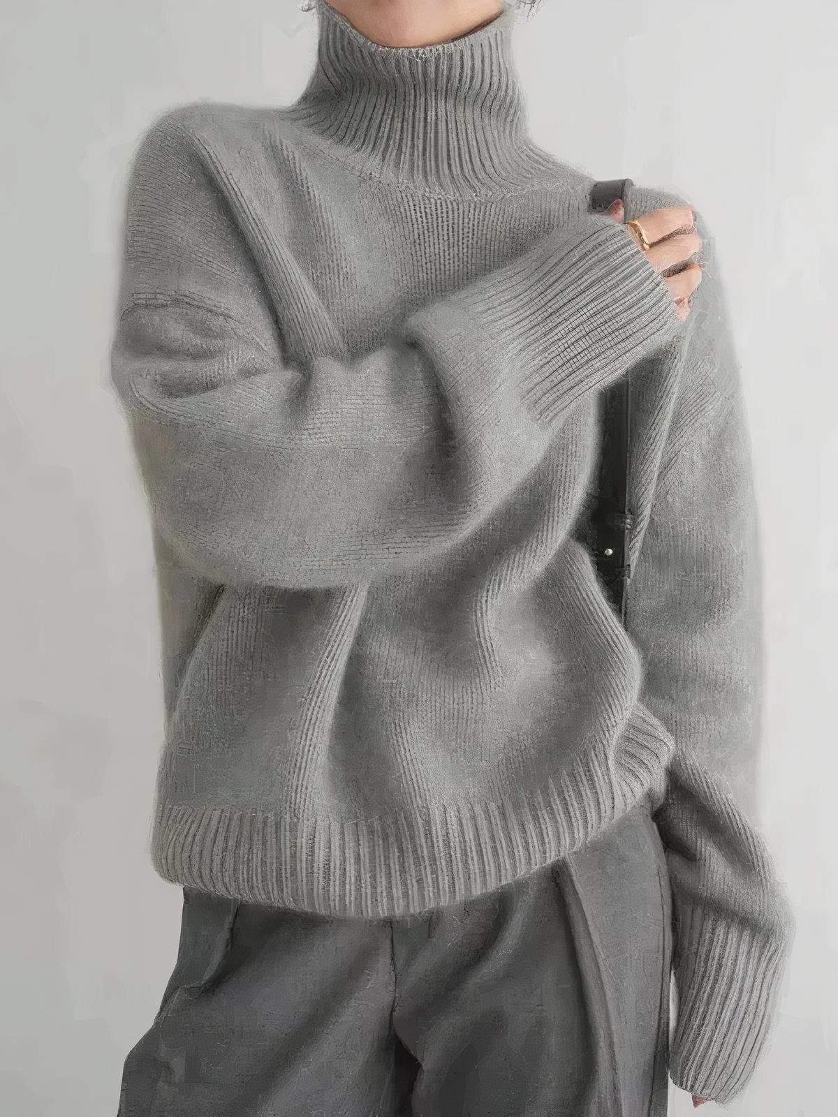 Women's Cashmere Style Turtleneck Sweater