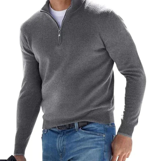 Men’s Zip-Up Knit Sweater | Classic Italian Style