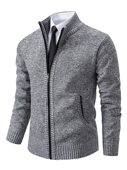 Stylish Men’s Zipper Knit Sweater | Italian-Inspired Design