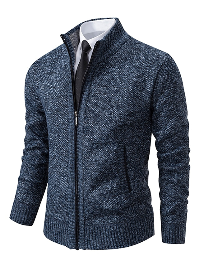Stylish Men’s Zipper Knit Sweater | Italian-Inspired Design