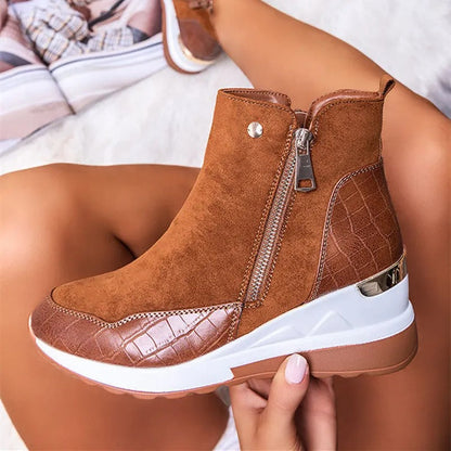 Women’s Ankle Boots | Wedge Sneakers with Zip & Platform Sole