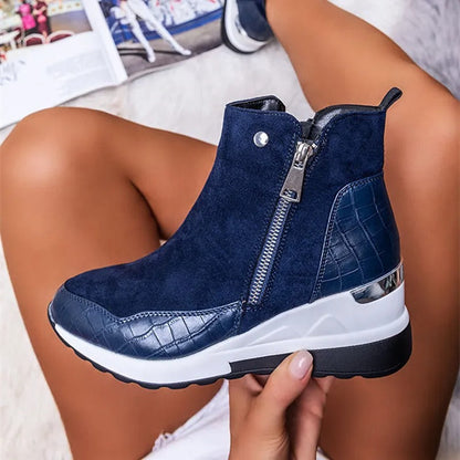 Women’s Ankle Boots | Wedge Sneakers with Zip & Platform Sole
