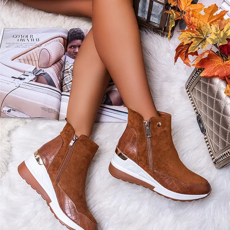 Women’s Ankle Boots | Wedge Sneakers with Zip & Platform Sole