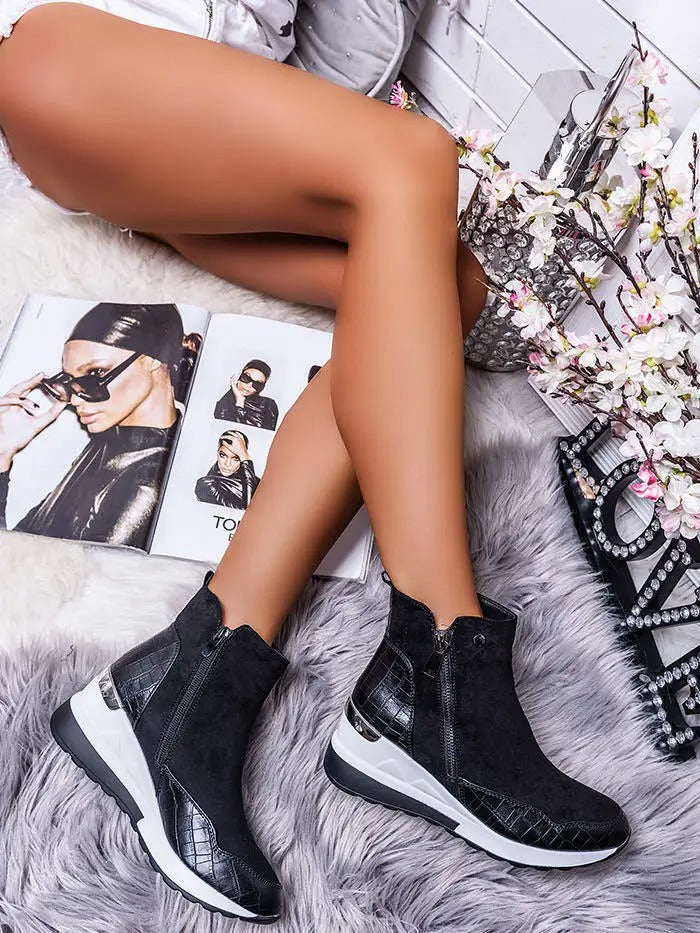 Women’s Ankle Boots | Wedge Sneakers with Zip & Platform Sole