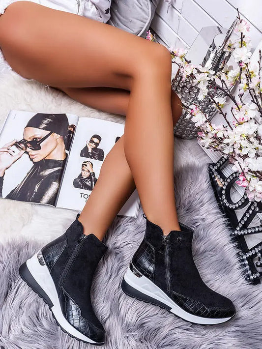 Women’s Ankle Boots | Wedge Sneakers with Zip & Platform Sole