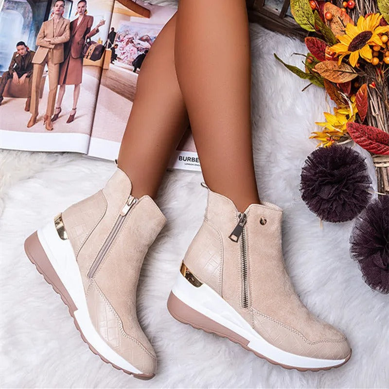Women’s Ankle Boots | Wedge Sneakers with Zip & Platform Sole