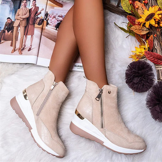 Women’s Ankle Boots | Wedge Sneakers with Zip & Platform Sole