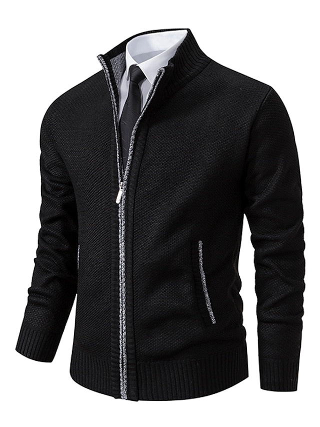 Stylish Men’s Zipper Knit Sweater | Italian-Inspired Design