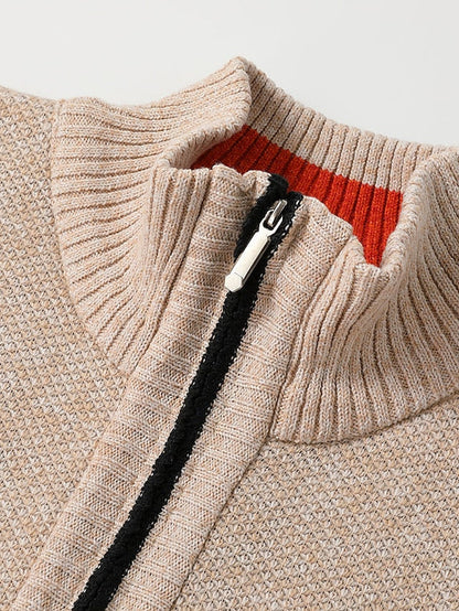 Stylish Men’s Zipper Knit Sweater | Italian-Inspired Design